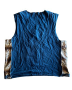 Lucky 8 Reworked Leopard Tank featuring leopard-print side panels and raw-edge details, perfect for statement clothing for women.