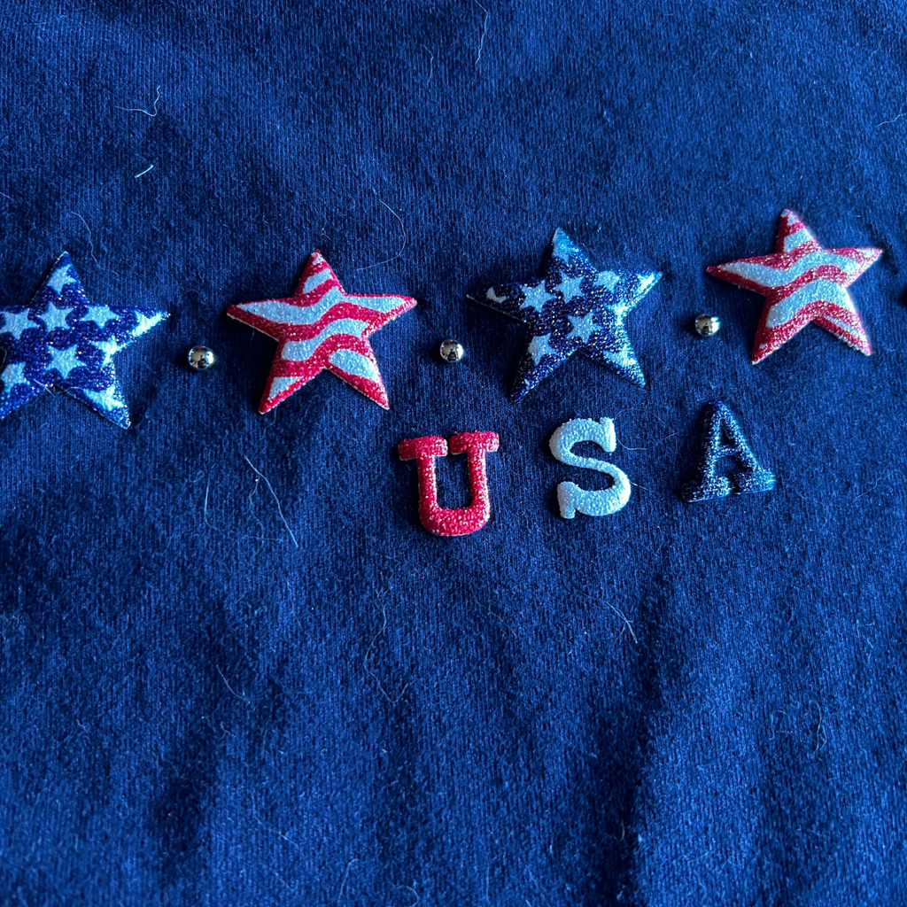 Upcycled USA Star Crop Top