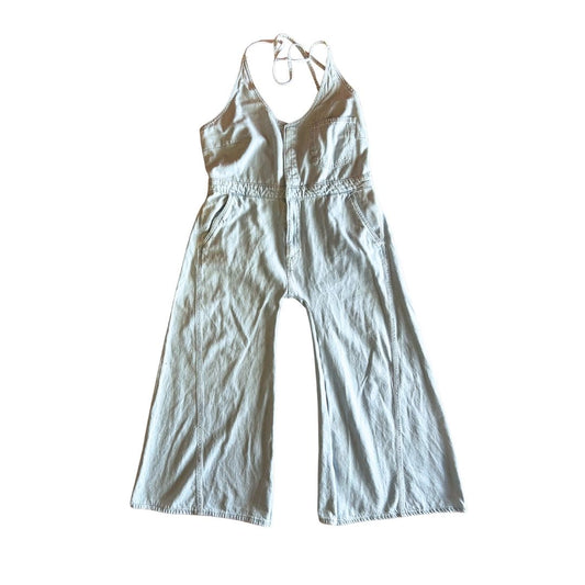 Upcycled Denim Jumpsuit – Wide-Leg & Backless | Reworked from Vintage Dress | Handmade in Arizona