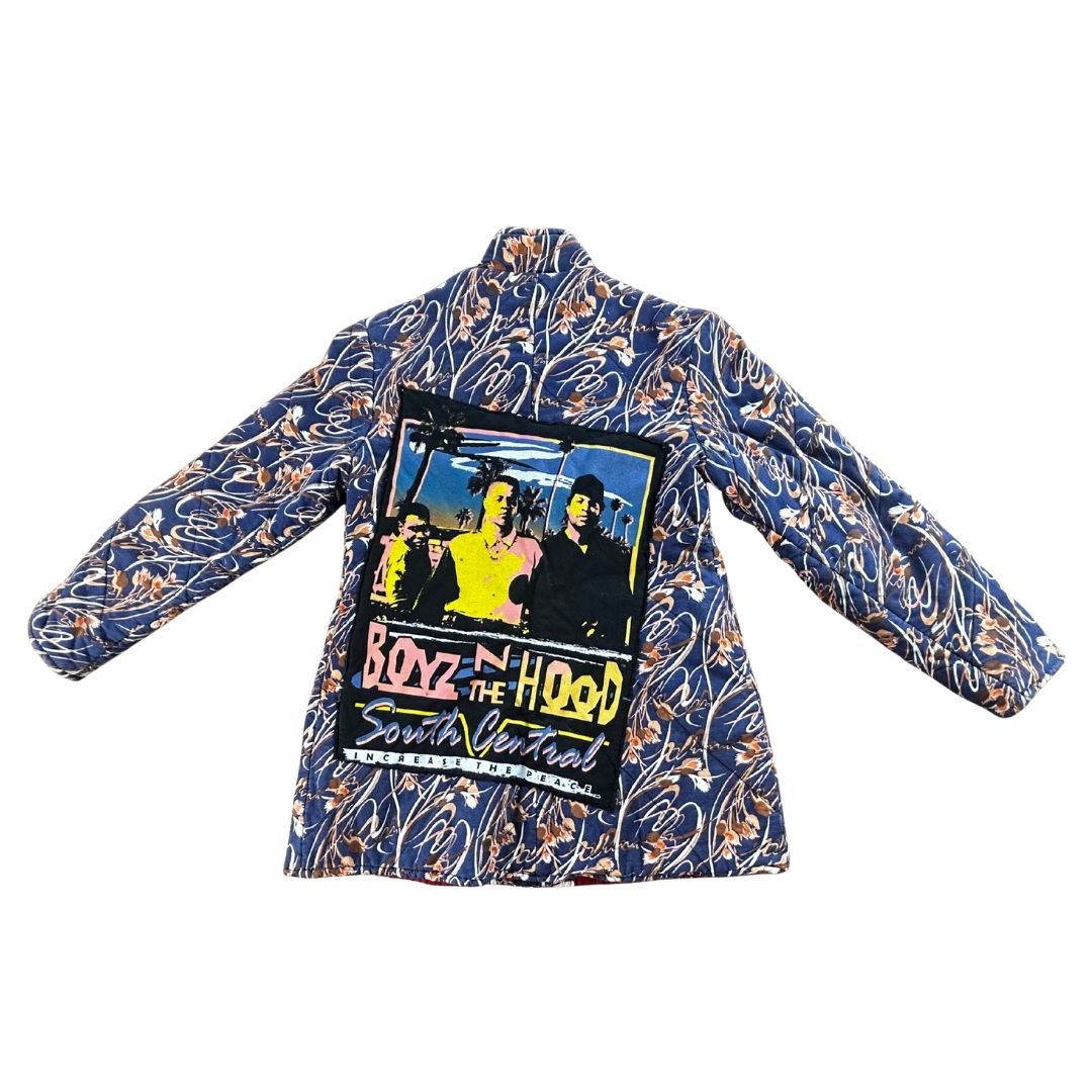 Upcycled Boyz n the Hood Statement Jacket — Bold, Retro &amp; One-of-a-Kind