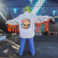 Ramen Cat Fringe Flannel – One of a Kind Upcycled Statement Piece