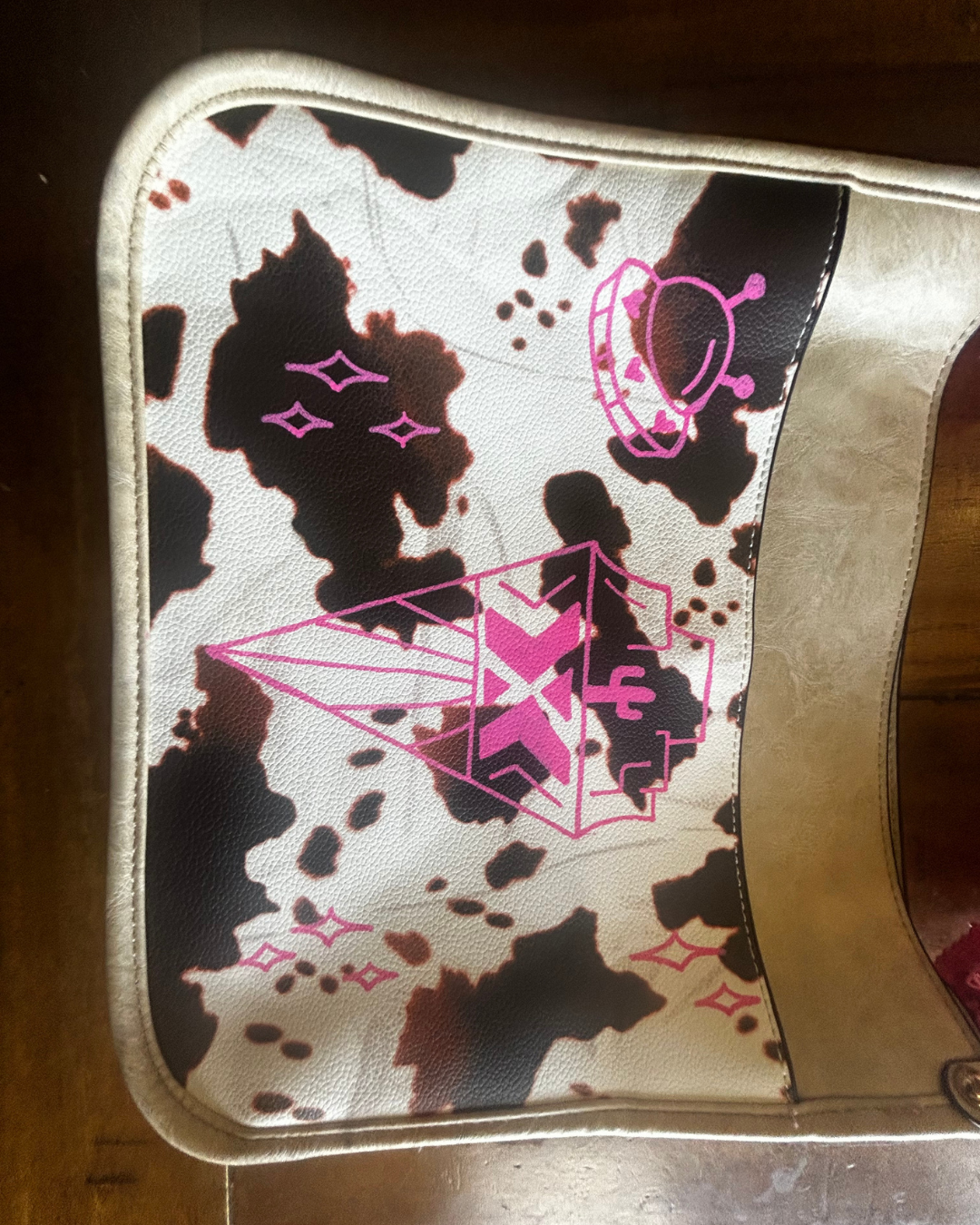 Stay Weird Cow Print Shoulder Bag