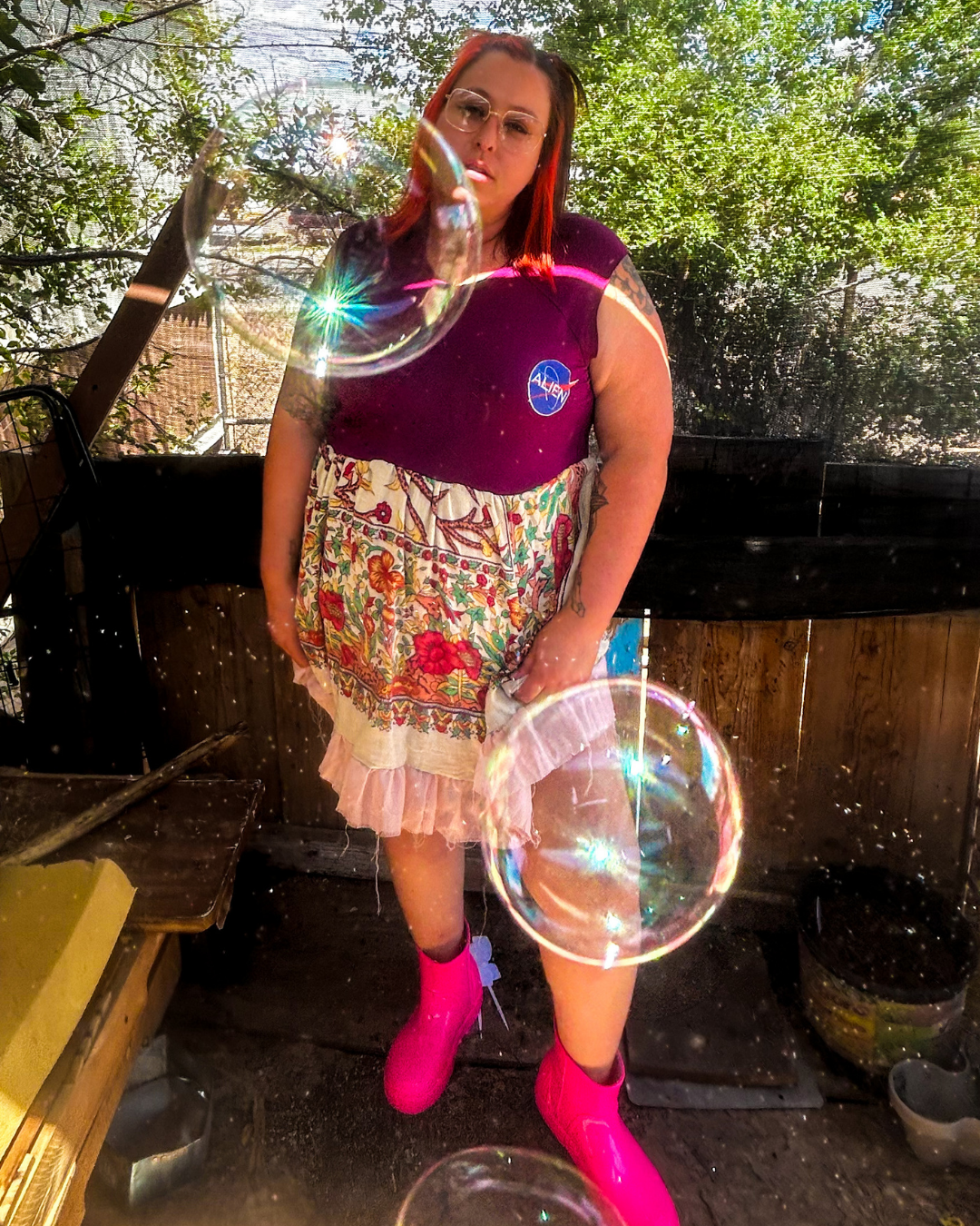 Alien Patch Dress – Handmade & Upcycled