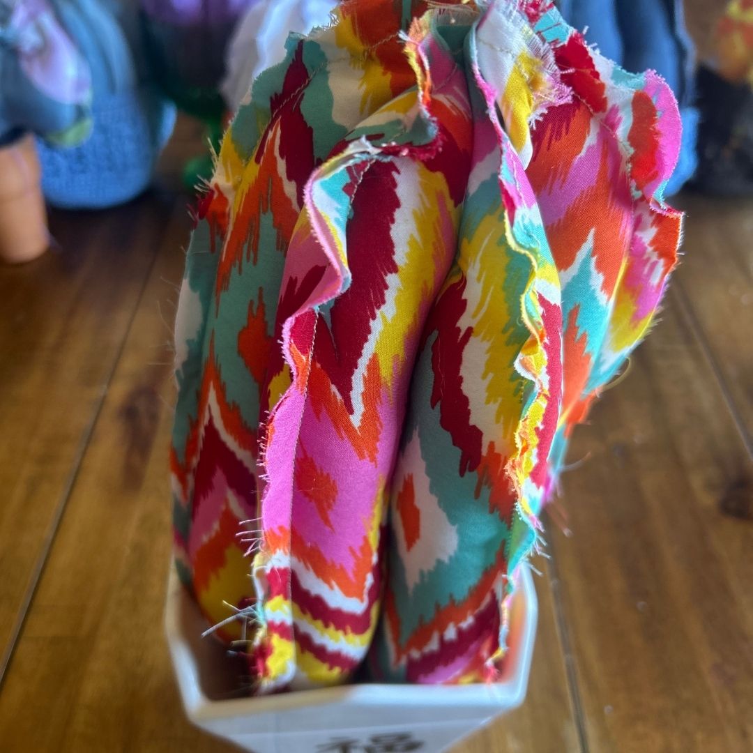 Handmade Fabric Cactus in Ceramic Takeout Vase | Funky Home Decor | One-of-a-Kind