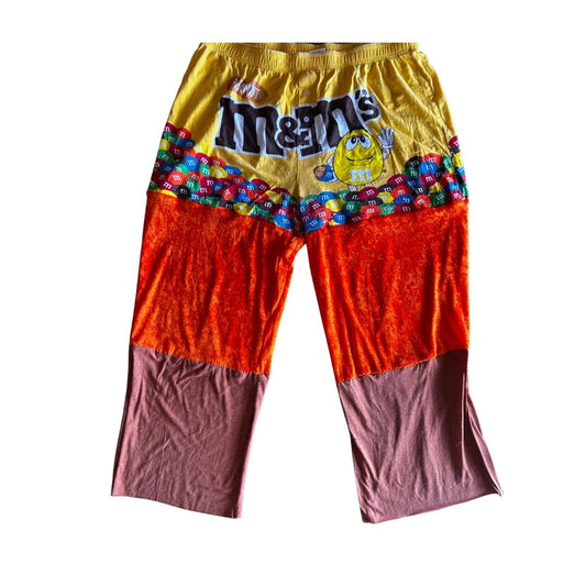 M&M’s Patchwork Pants – Reworked from PJ Bottoms | One-of-a-Kind | Handmade in Arizona