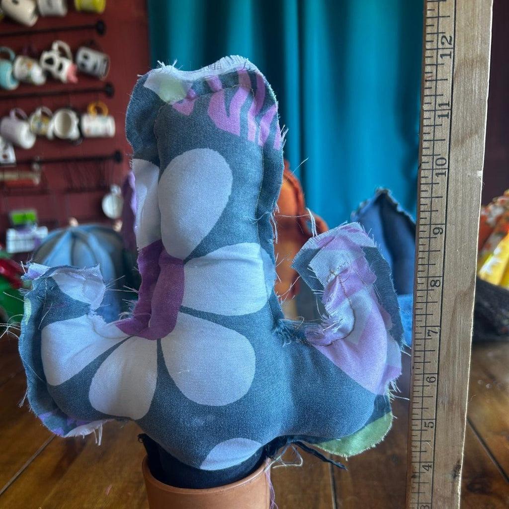 Handmade Fabric Cactus in Mini Clay Pot | Funky Boho Home Decor | One-of-a-Kind