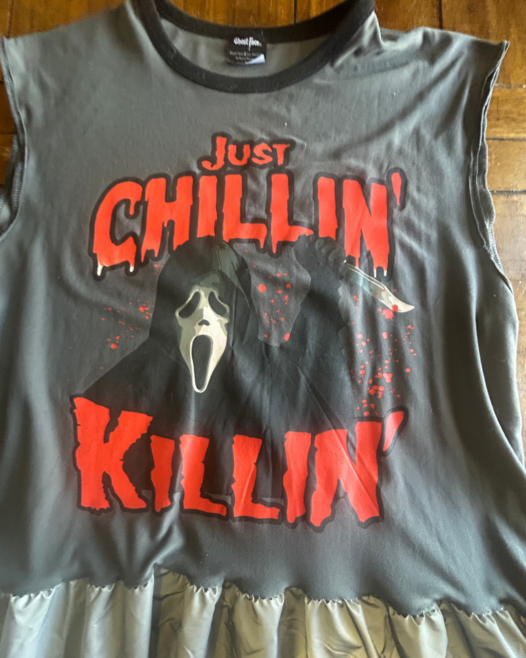 Just Chillin’ Killin’ Upcycled T-Shirt Dress