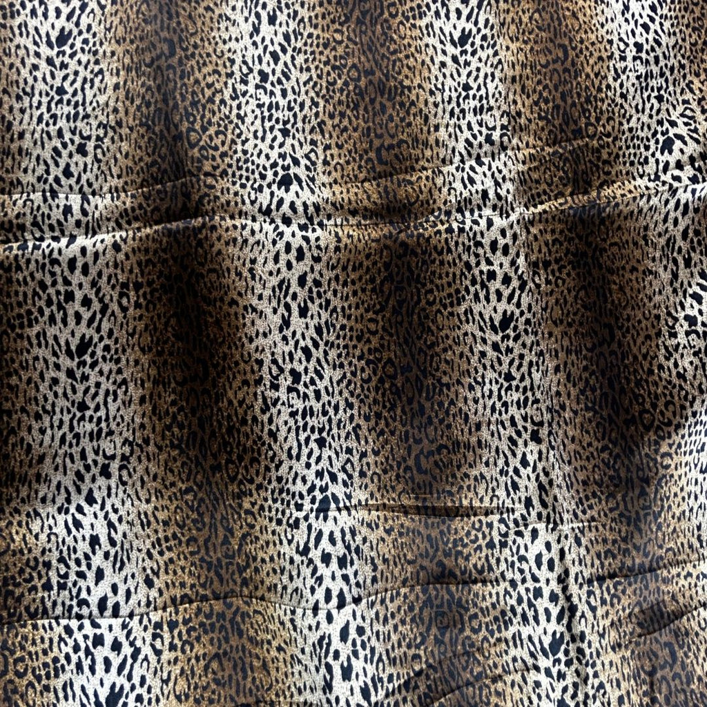 Handmade Silk Cheetah Slip Dress with Black Lace Trim