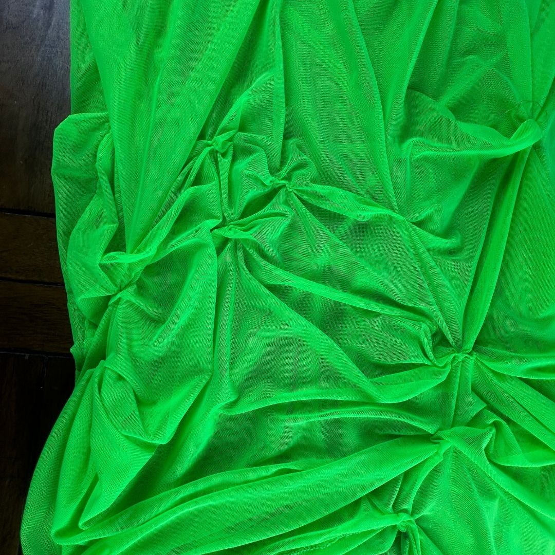 Handmade Slime Mesh Dress — Drippy, Gooey, Alien-Core Glam