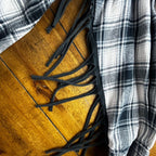 Itachi Fringe Flannel – One of a Kind Upcycled Statement Piece