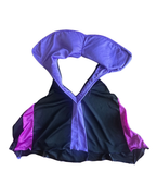 Mistress of Mischief Upcycled Maleficent Set revealing colorful black and purple women’s clothing with a unique hood