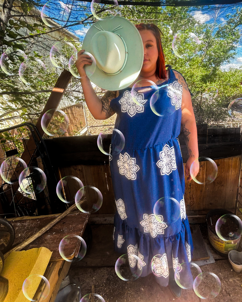 Reworked Curtain Dress – Funky Cottagecore Maxi | One-of-a-Kind | Handmade in Arizona ♻️ Sustainably Reworked – Only One Available