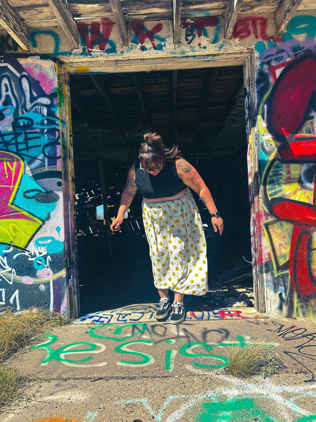 Happy Daze Upcycled Bedsheet Skirt