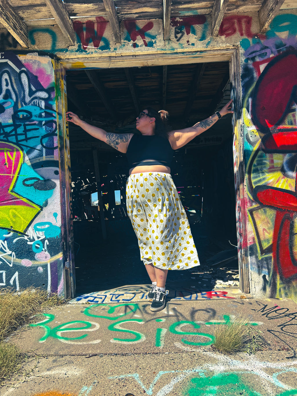 Happy Daze Upcycled Bedsheet Skirt