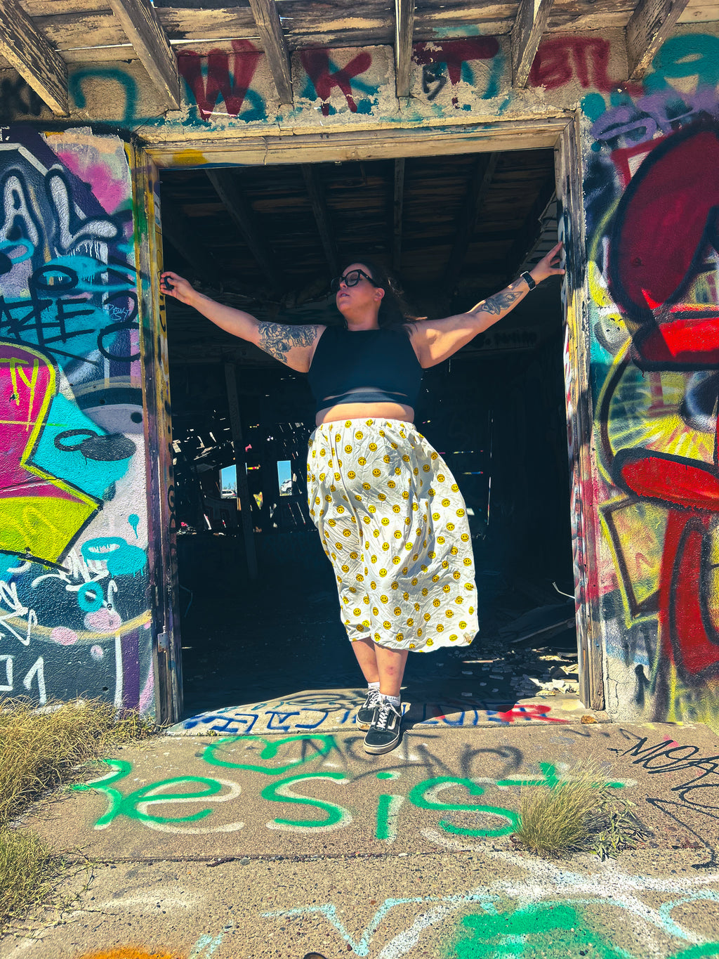Happy Daze Upcycled Bedsheet Skirt