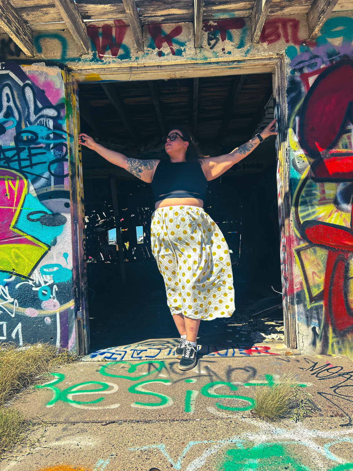 Happy Daze Upcycled Bedsheet Skirt