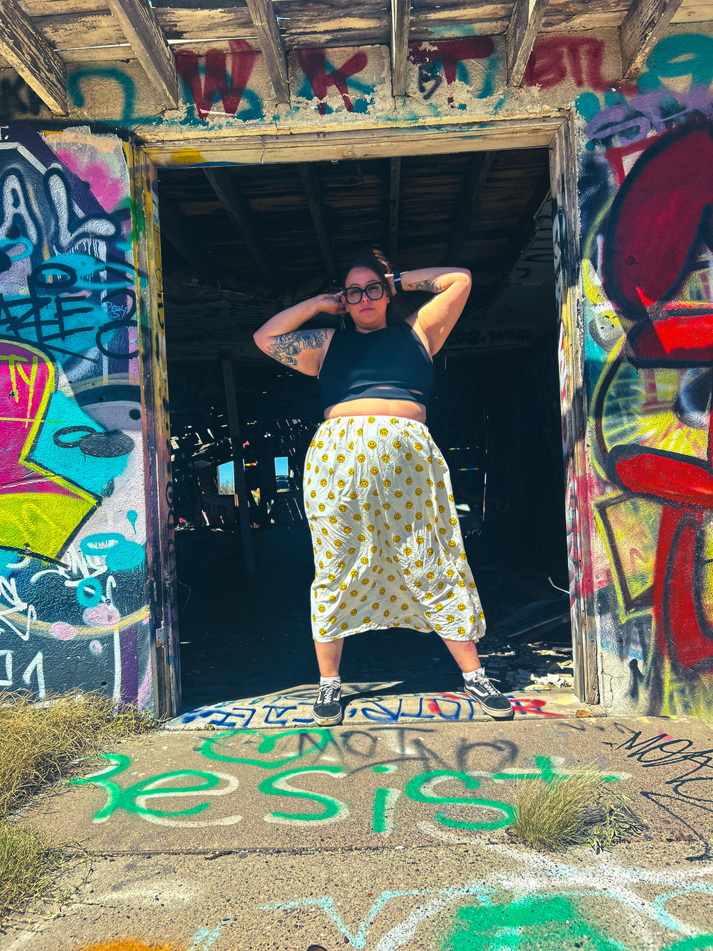 Happy Daze Upcycled Bedsheet Skirt