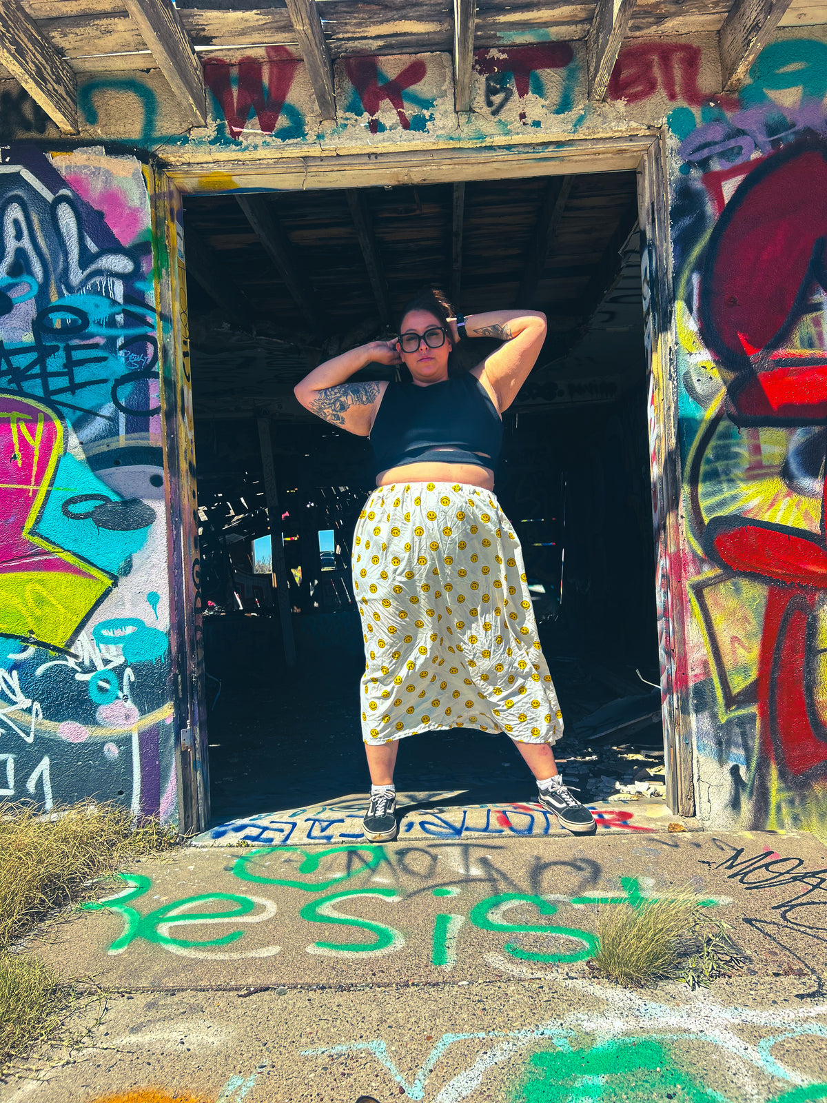 Happy Daze Upcycled Bedsheet Skirt