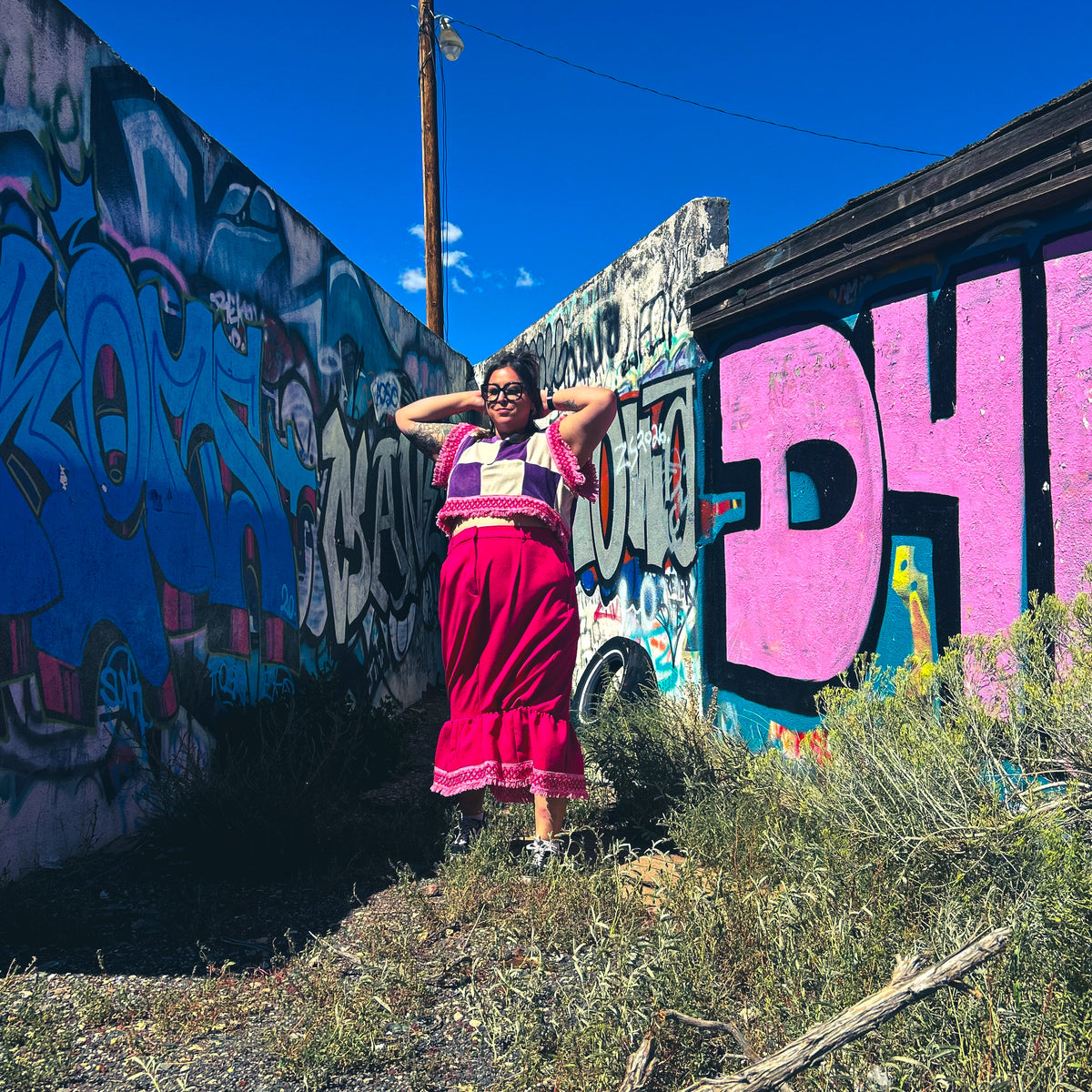 Hot Mess Express Upcycled Ruffle Skirt