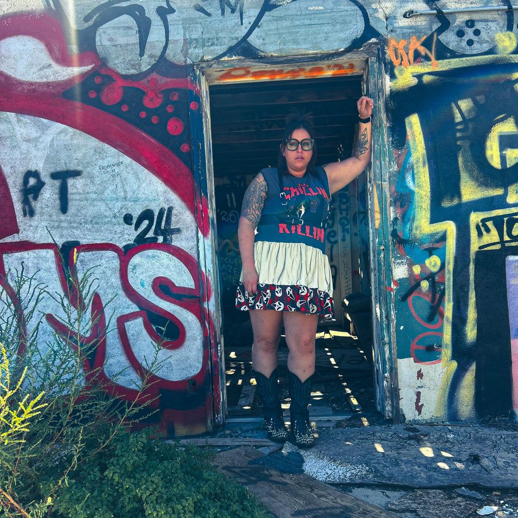 Just Chillin’ Killin’ Upcycled T-Shirt Dress