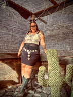 Whiskey Rebel | Upcycled Bandana Fringe Crop Top