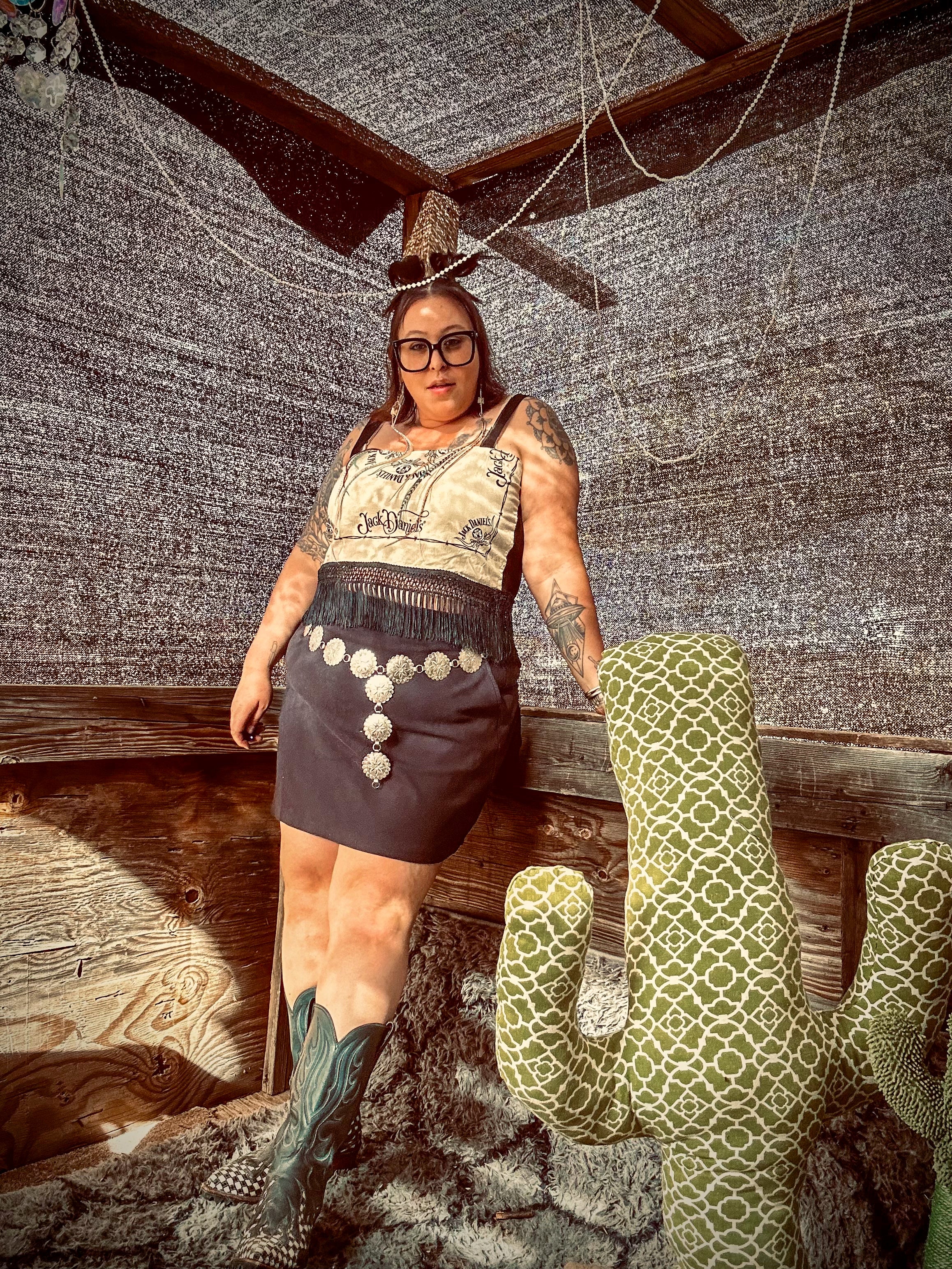 Whiskey Rebel Fringe Crop Top – One of a Kind Upcycled Statement Piece