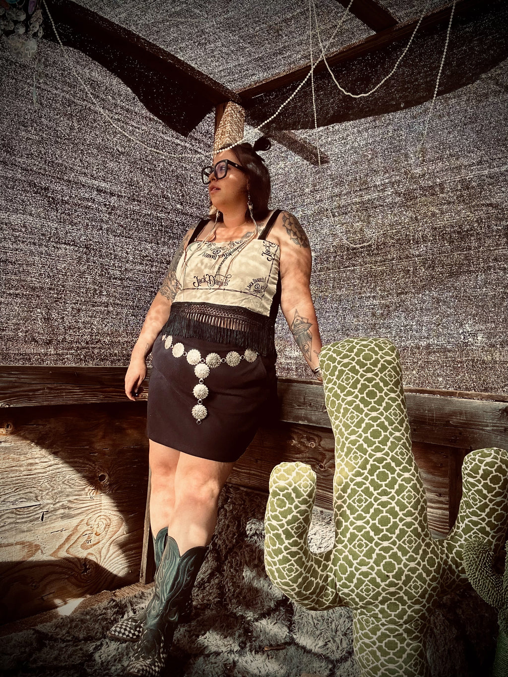 Whiskey Rebel Fringe Crop Top – One of a Kind Upcycled Statement Piece