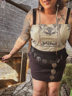 Whiskey Rebel | Upcycled Bandana Fringe Crop Top