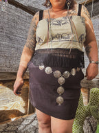 Whiskey Rebel | Upcycled Bandana Fringe Crop Top