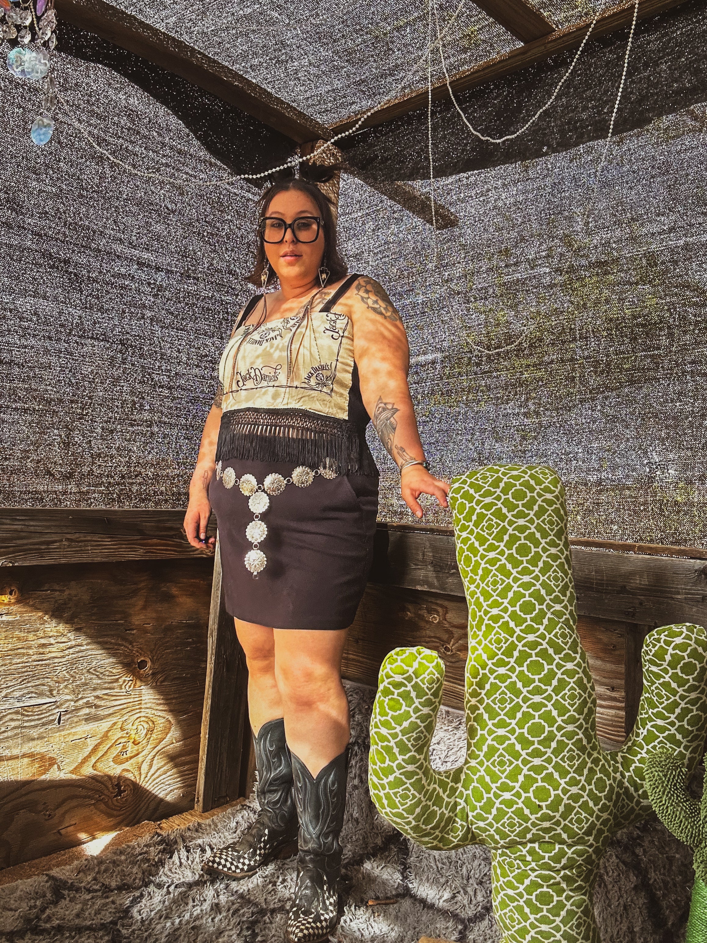 Whiskey Rebel Fringe Crop Top – One of a Kind Upcycled Statement Piece