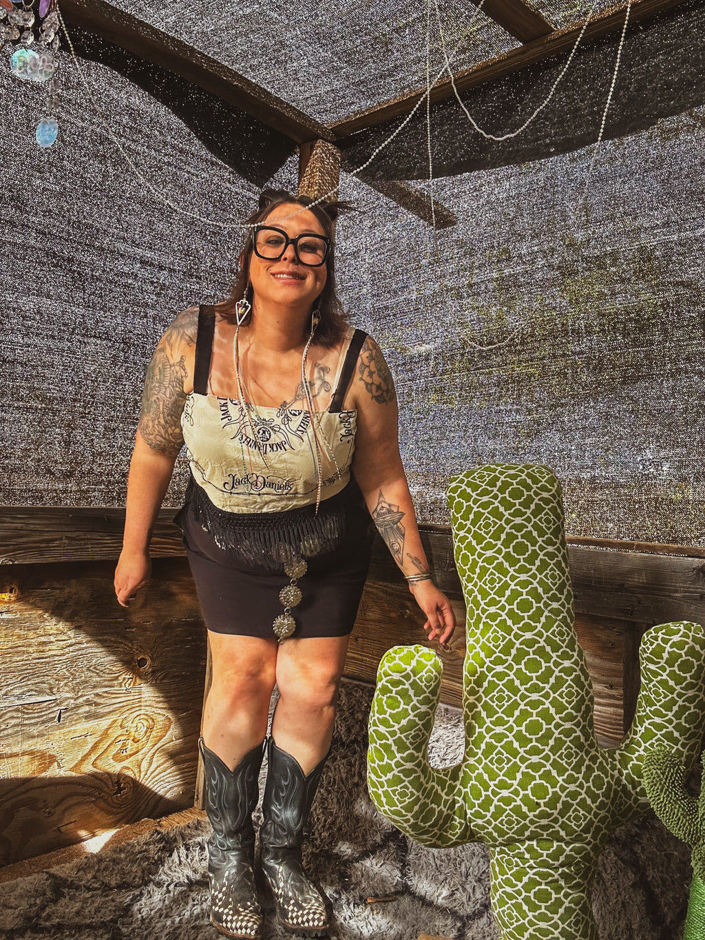 Whiskey Rebel Fringe Crop Top – One of a Kind Upcycled Statement Piece