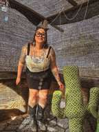 Whiskey Rebel | Upcycled Bandana Fringe Crop Top