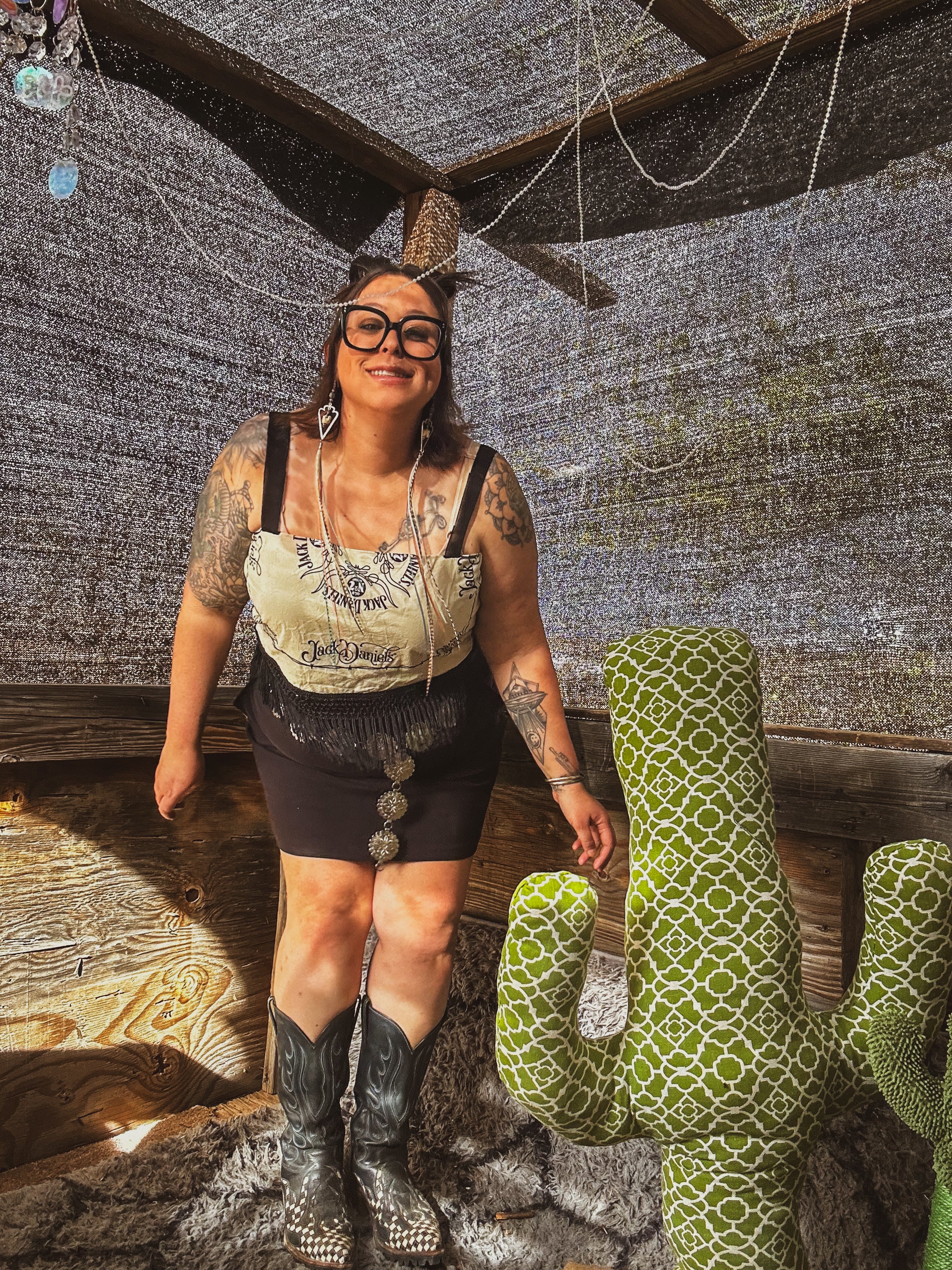 Whiskey Rebel Fringe Crop Top – One of a Kind Upcycled Statement Piece