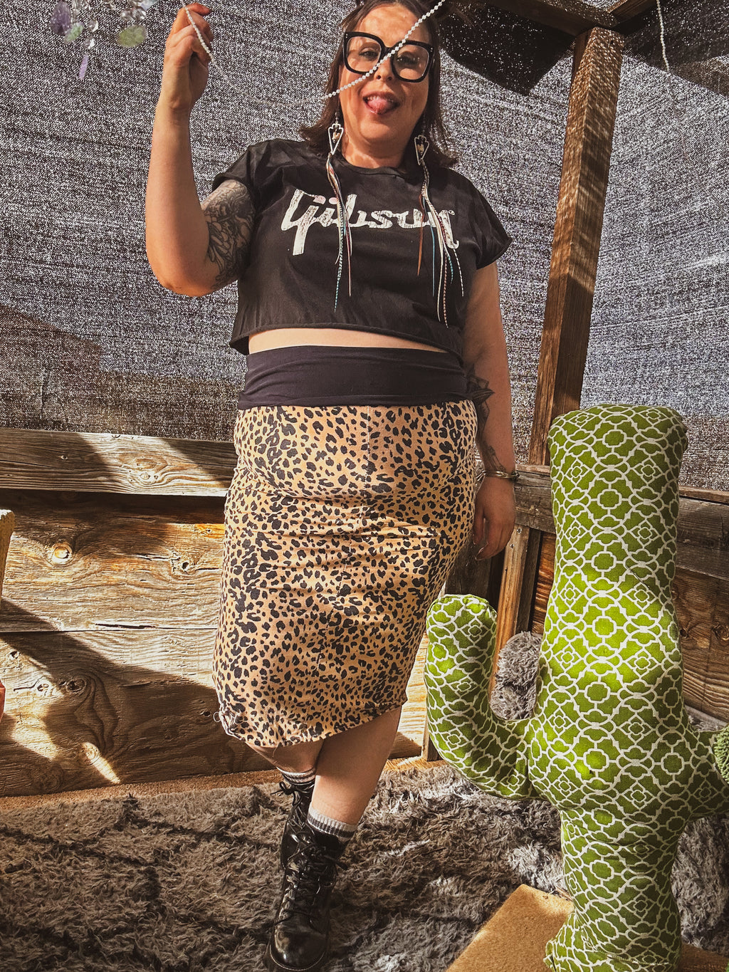Wild Handmade Leopard Skirt – One of a Kind Upcycled Statement Piece