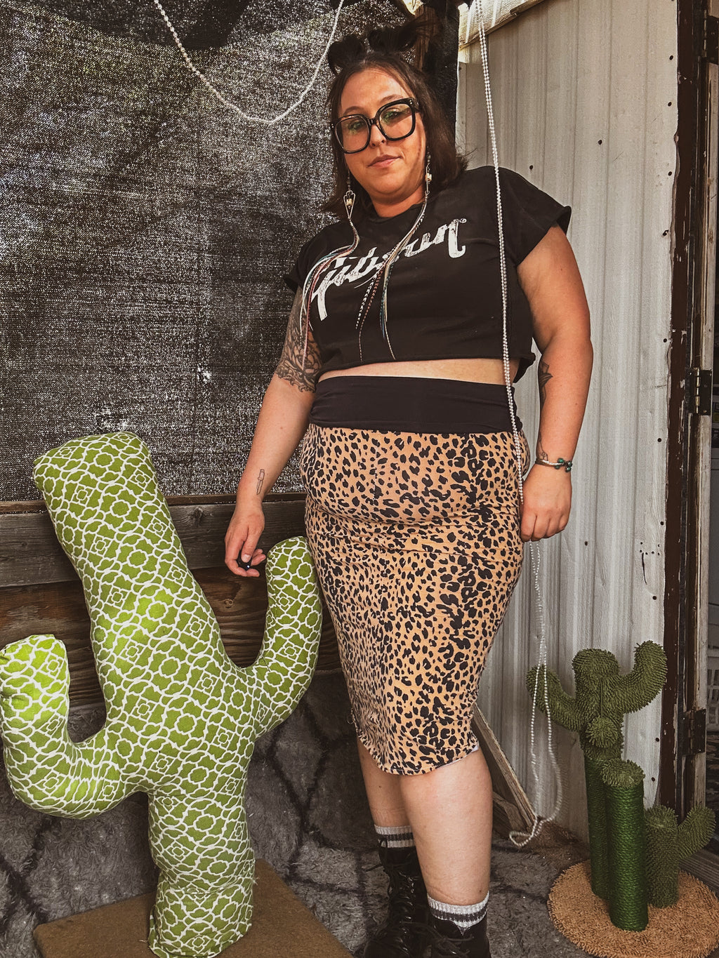 Wild Handmade Leopard Skirt – One of a Kind Upcycled Statement Piece