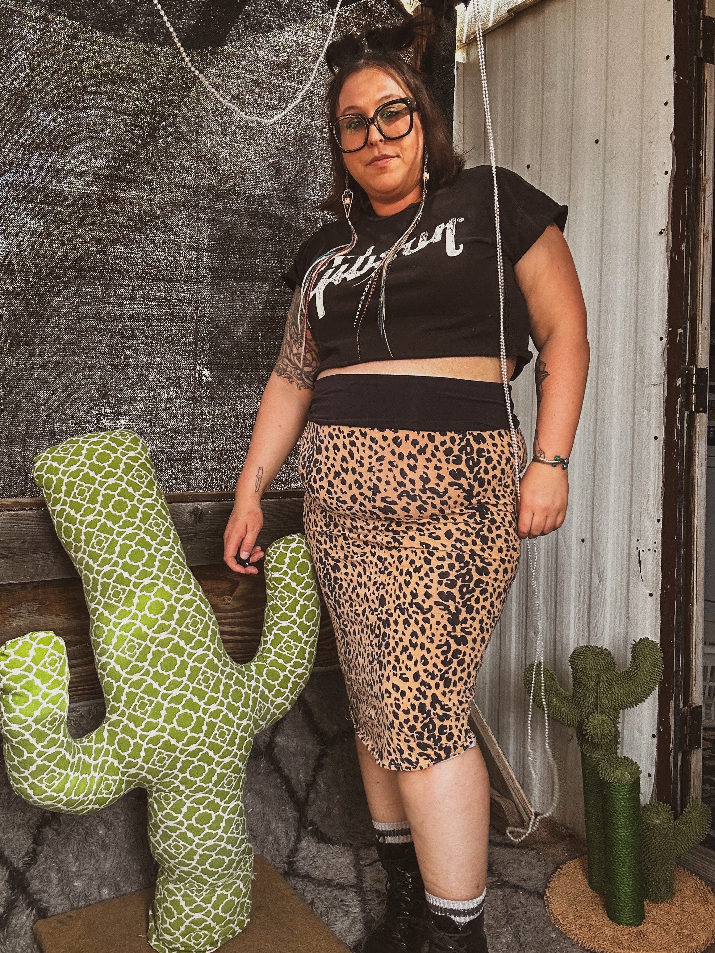 Wild Handmade Leopard Skirt – One of a Kind Upcycled Statement Piece