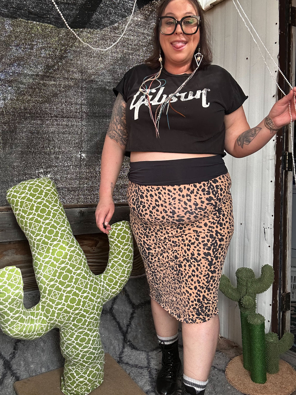 Wild Handmade Leopard Skirt – One of a Kind Upcycled Statement Piece