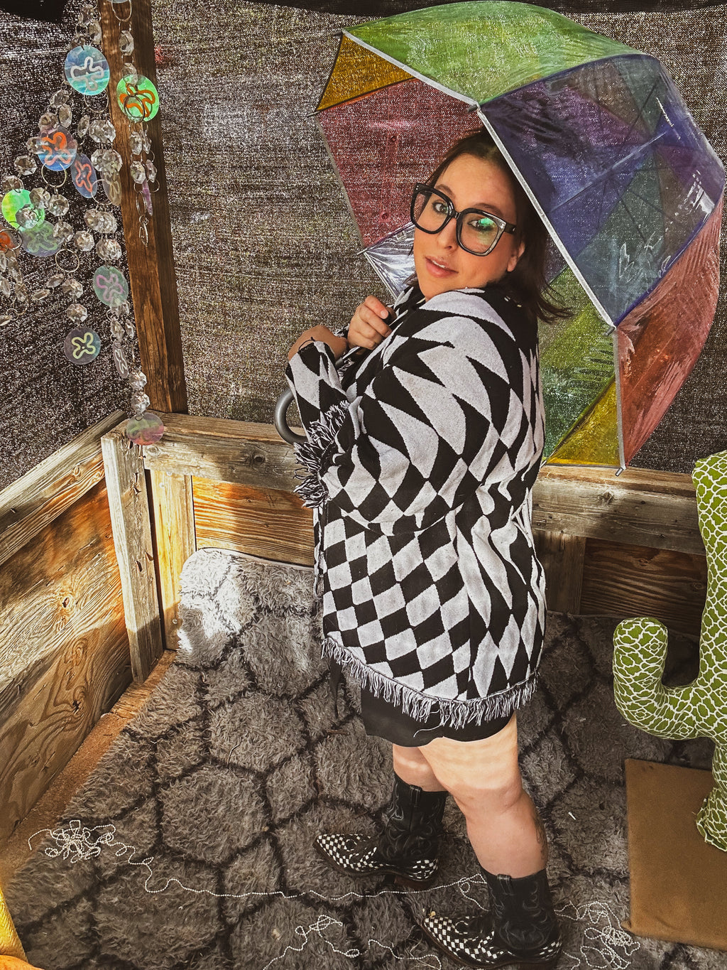 Checkmate Chaos Jacket – One of a Kind Upcycled Statement Piece