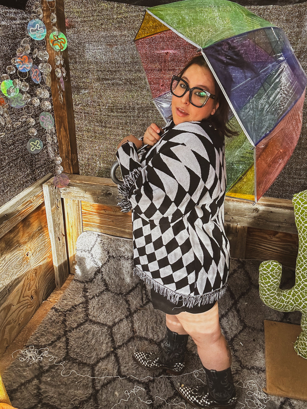 Checkmate Chaos Jacket – One of a Kind Upcycled Statement Piece