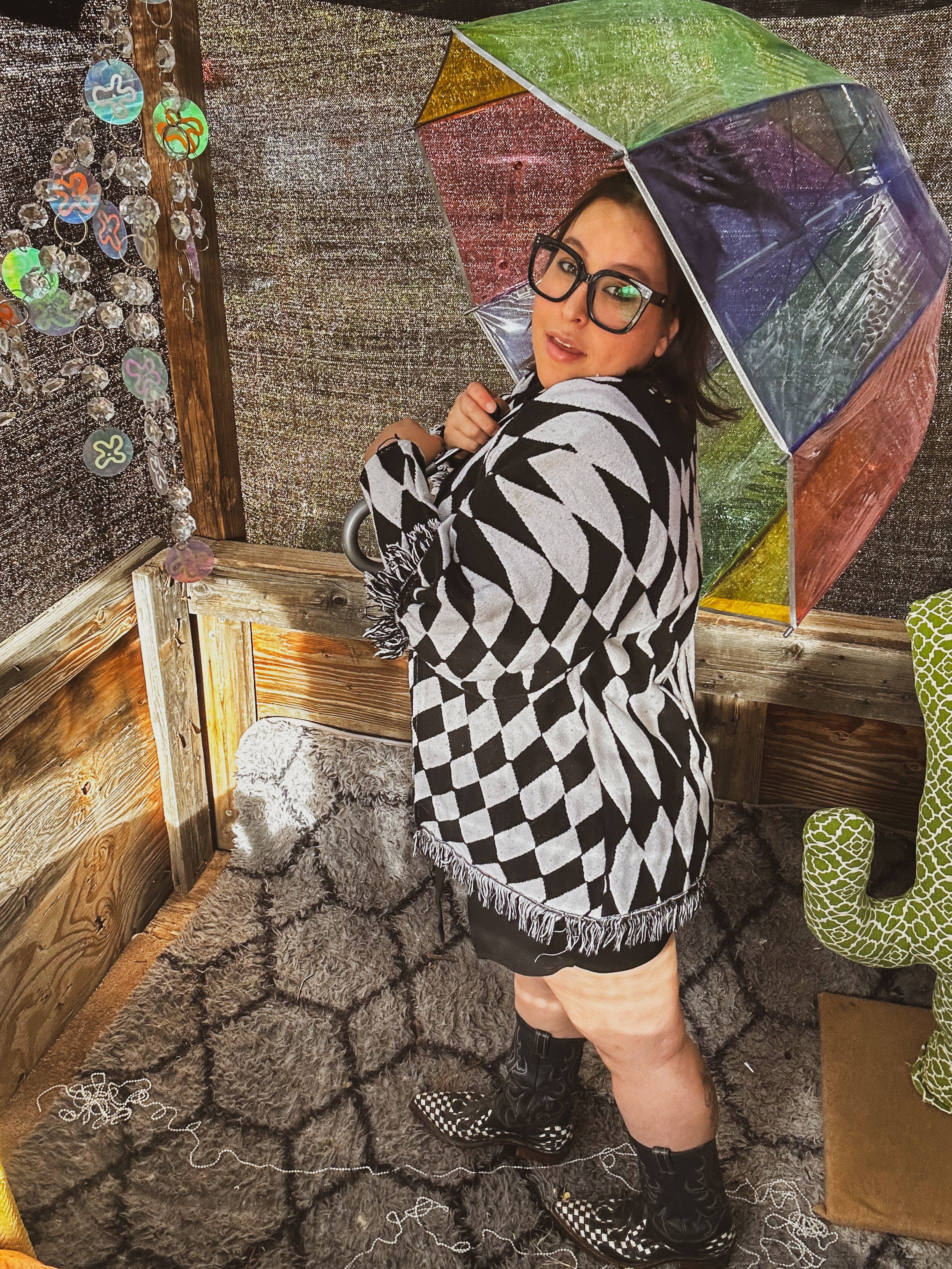 Checkmate Chaos Jacket – One of a Kind Upcycled Statement Piece
