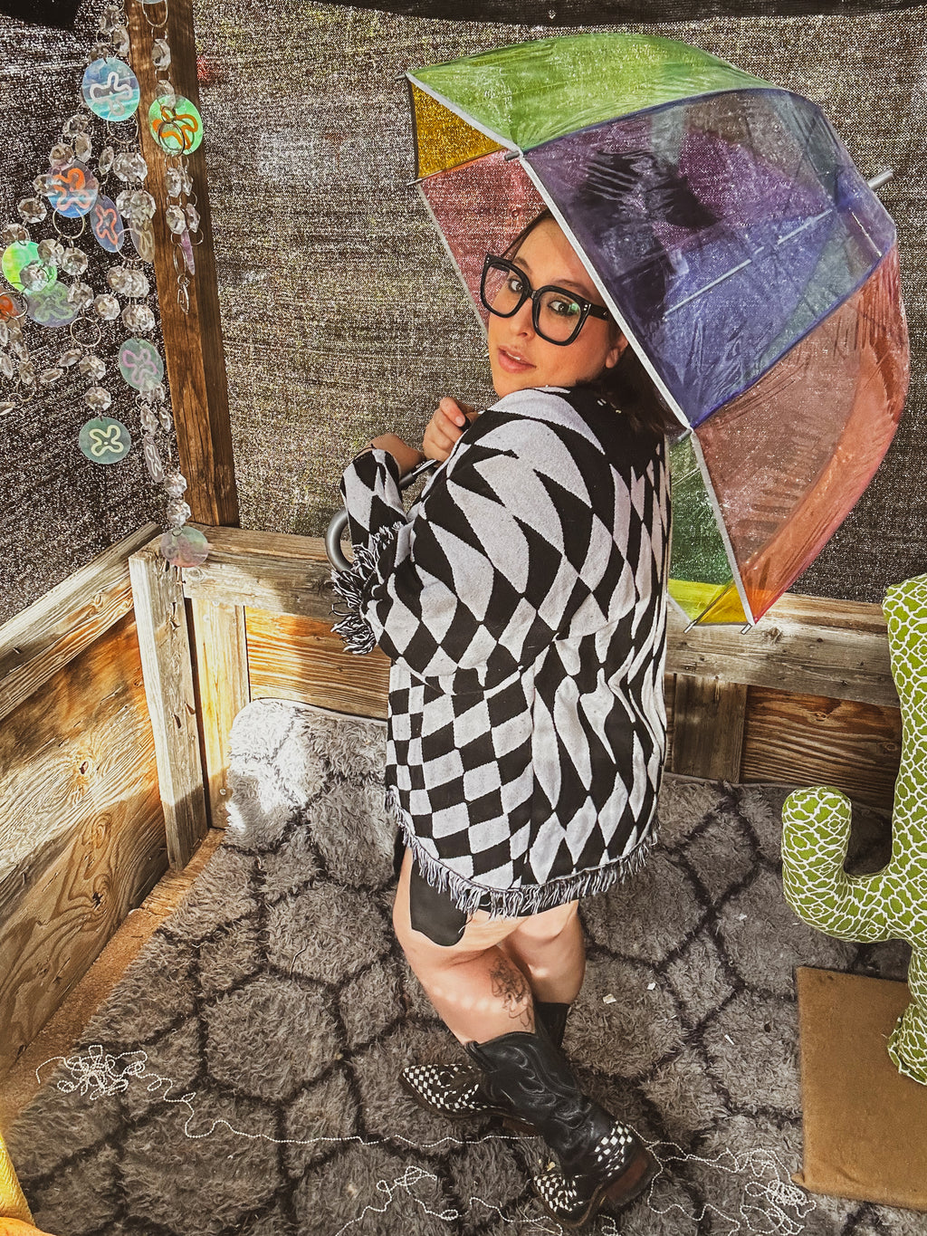 Checkmate Chaos Jacket – One of a Kind Upcycled Statement Piece