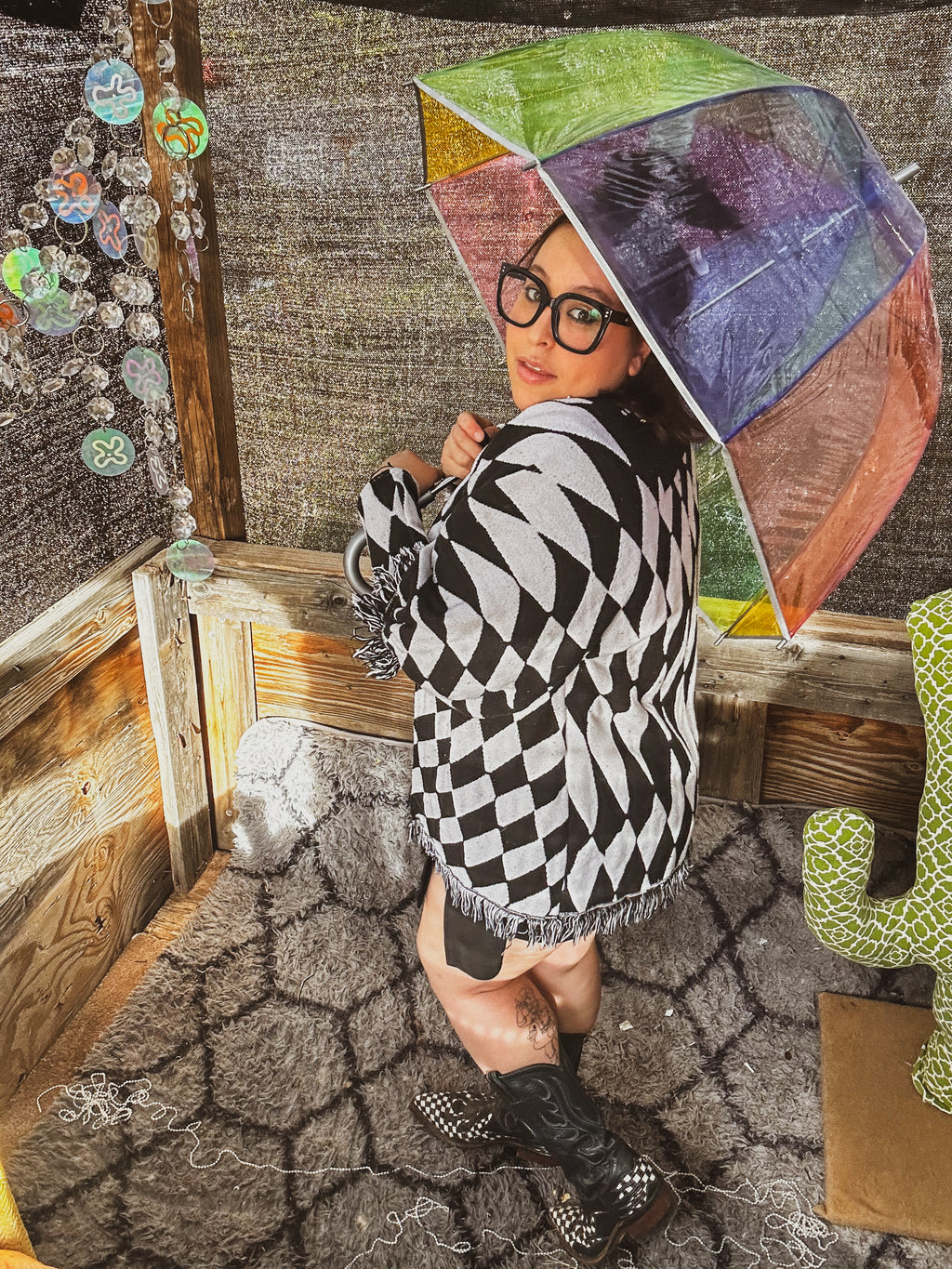 Checkmate Chaos Jacket – One of a Kind Upcycled Statement Piece