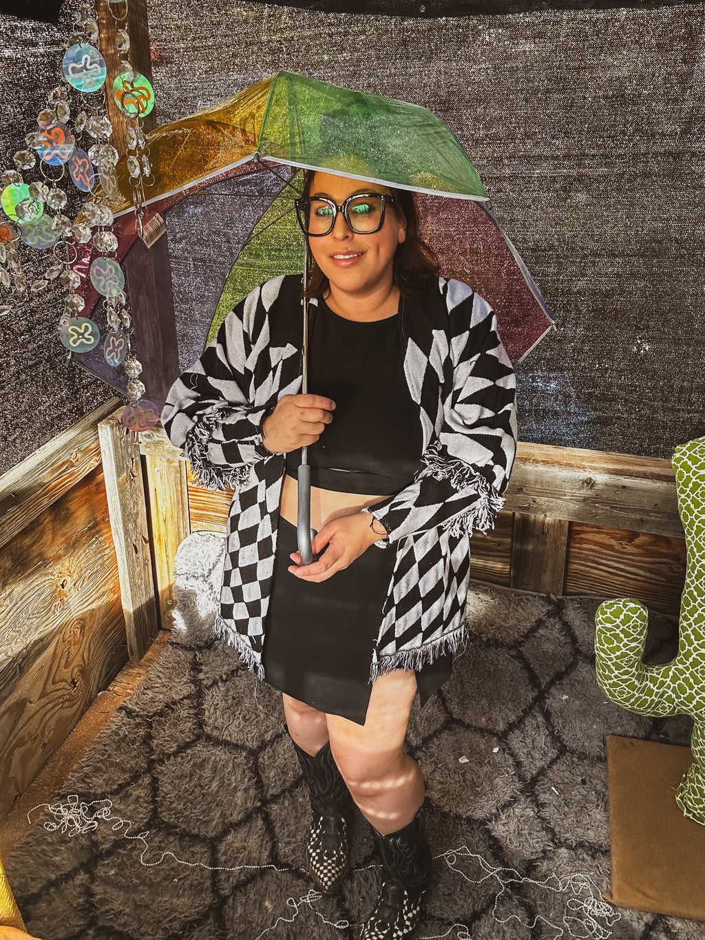 Checkmate Chaos Jacket – One of a Kind Upcycled Statement Piece