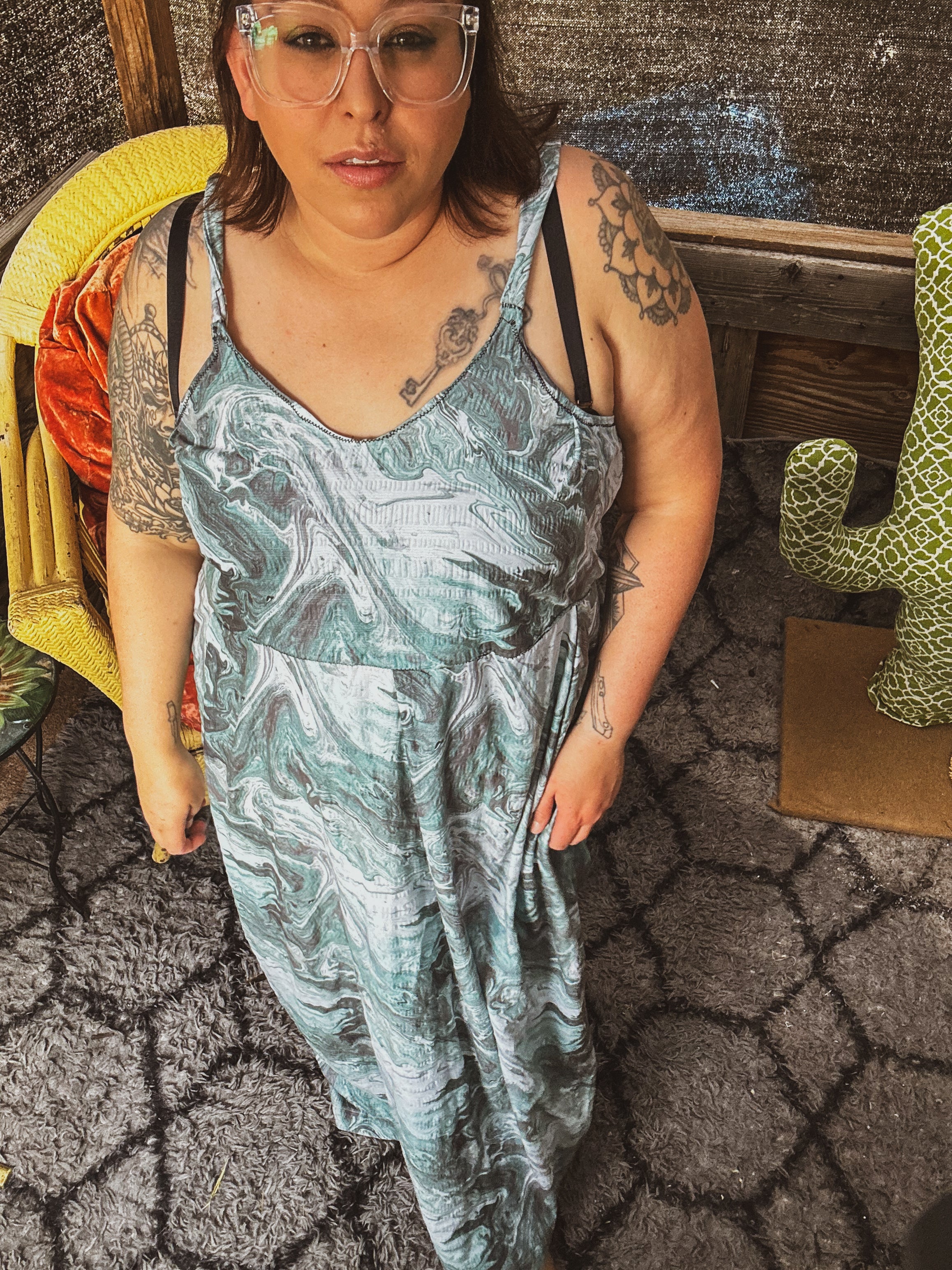 🌊 Marble Mirage Maxi Dress 🌊