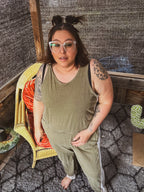 Earthbound Remix Overalls – One of a Kind Upcycled Statement Piece