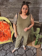 Earthbound Remix Overalls – One of a Kind Upcycled Statement Piece