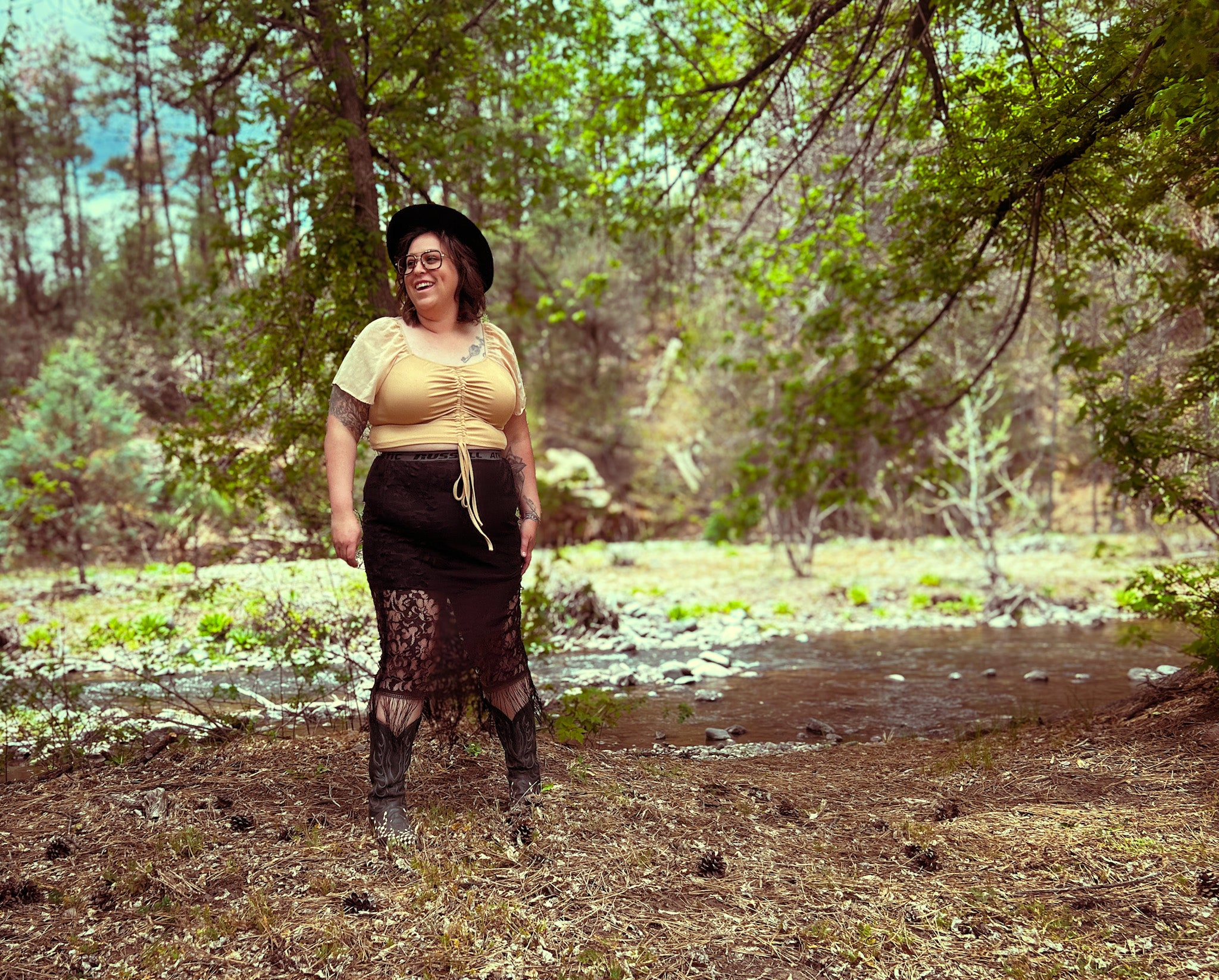 Midnight Kimono Lace Skirt – One of a Kind Upcycled Statement Piece