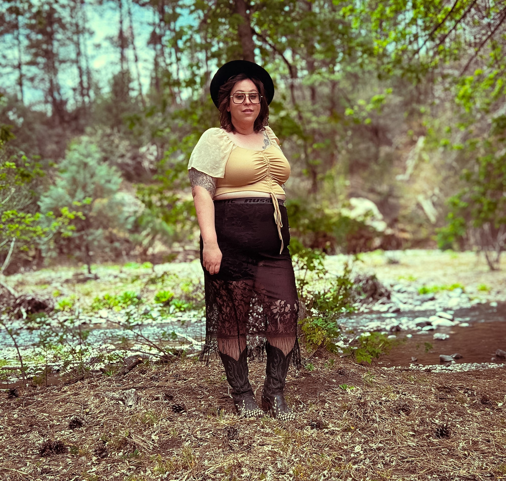 Midnight Kimono Lace Skirt – One of a Kind Upcycled Statement Piece