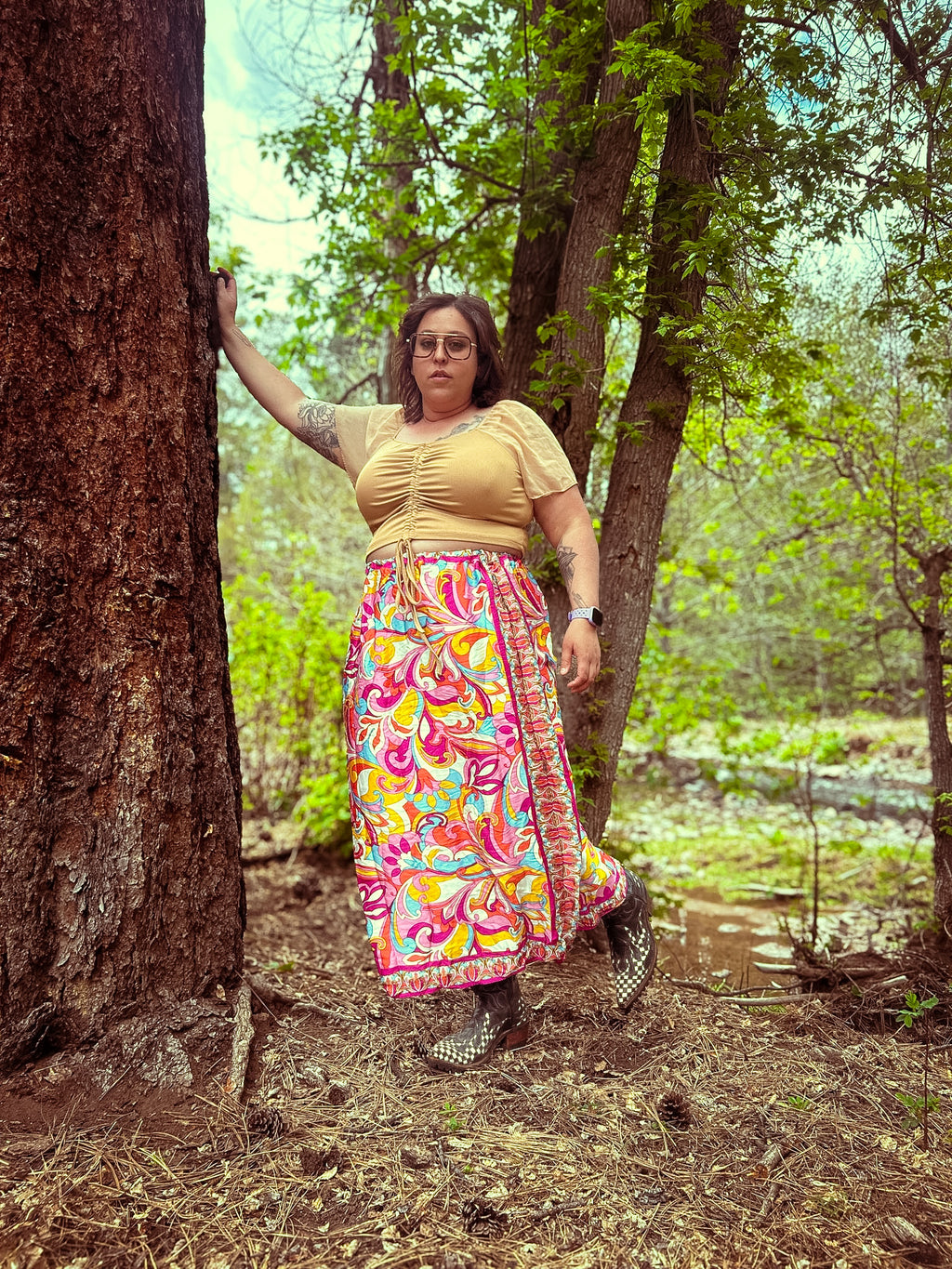 Cosmic Scarf Remix Skirt – One of a Kind Upcycled Statement Piece