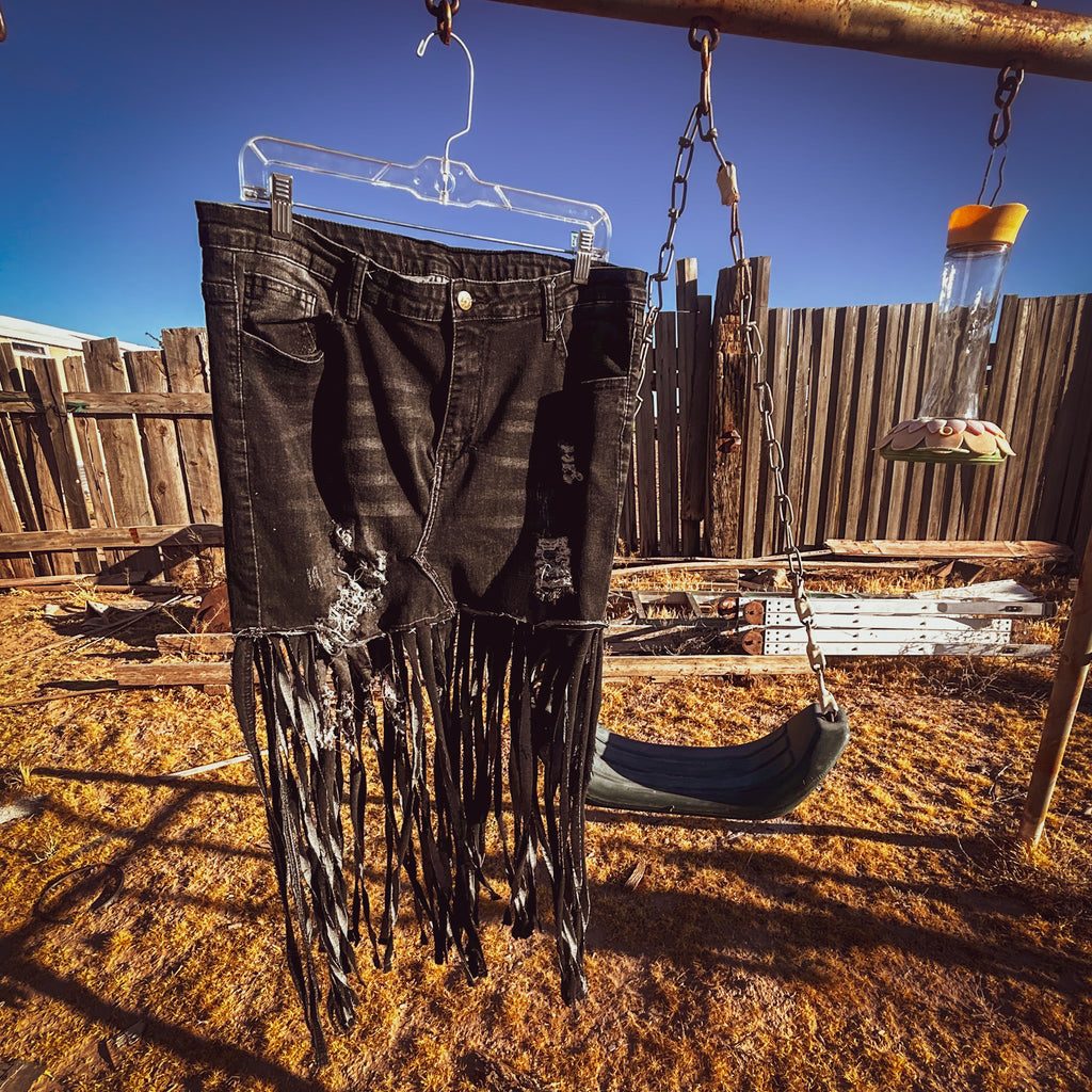 Midnight Outlaw Fringe Skirt